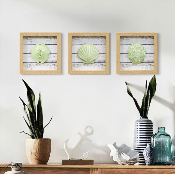 Other - NIB Sea Shell wall art. 7.8 x 7.8 3D 3 pictures